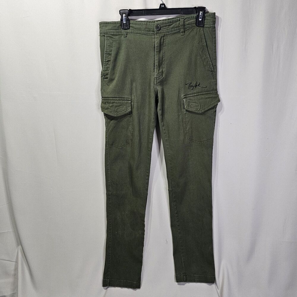 Tony Hawk Men's Size 36x30 Cargo Pants Olive Green Flat Front Relaxed Fit